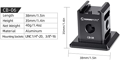 Sunwayfoto CB-06 + HB-02 ARCA / RRS QR / ладен додаток за адаптер за чевли + глава на навалување
