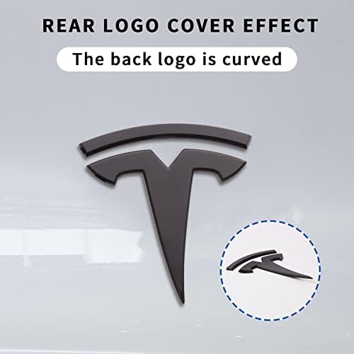 Tesla Model y додатоци Tesla Amblem налепница 2PCS/Поставете за предното покритие за декорации за лого на трупот/задниот трупец