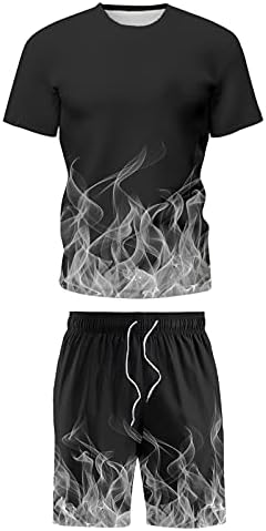 Xiloccer Mens Outfits Tracksuit Set маици шорцеви Спортски костуми Две парчиња летни кратки ракави Топ и шорцеви Подароци