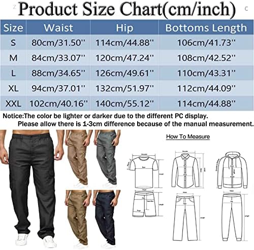 Готвач за работа Панталони Машки разноврсни цела сезона карго панталони повеќе џебни поштенски копчиња цврста боја плус големина на отворено