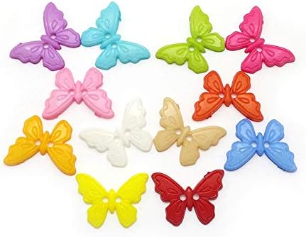 100 парчиња асортирани копчиња за форма на пеперутка со големина 0,87 за колекции за украси за уметност и занаетчиство шиење различна