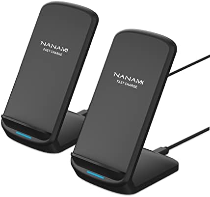 Безжичен полнач Nanami [2 пакет] - 10W Qi -сертифициран Брз безжичен штанд за полнење за Apple iPhone 14/14 PRO/13/12/11/X/XR/8,