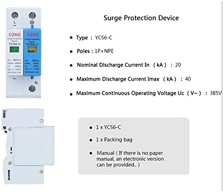 YCS6-C 1P+NPE 20-40KA AC SPD House Surge Protector Заштитна заштита на уредот со низок напон