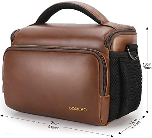 Домизо торба за камера кутија водоотпорна анти-шок торба за рамо, кафеава