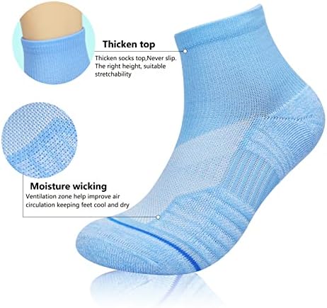 J.WMeet Chopенски чорапи за глуждови Атлетски трчања четвртина чорапи за пешачење со перформанси спортски памучни чорапи за жени 6 пакувања
