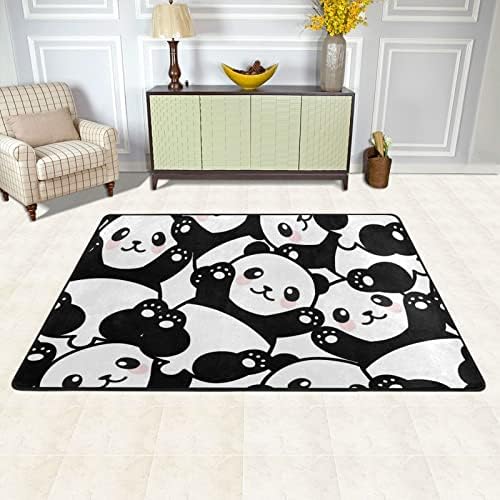 Големи меки килими црни симпатични бели панди од расадник Племаматски тепих под кат за деца кои играат соба за спална соба за дневна