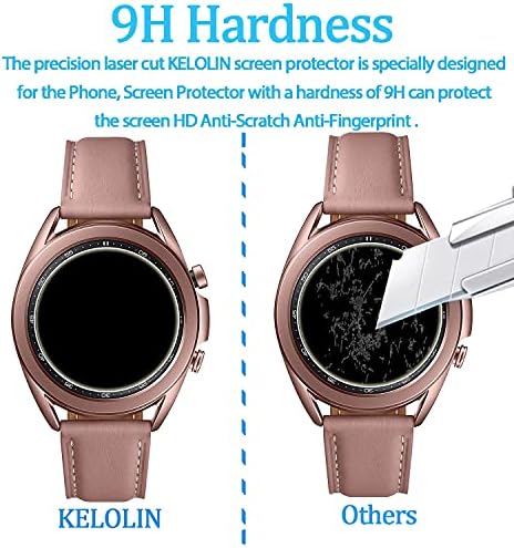 Заштитник на екранот со каленски стаклен екран на келолин за Samsung Galaxy Watch 3 41mm-анти-кора, анти-сјај, анти-прстин отпечаток [4 пакет]