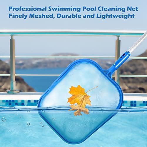 5 -тина базен Skimmer Net - базен Остава чистење нето фино мрежи за гребло - 3 одвојлив спирален интерфејс алуминиумски пол чистачи