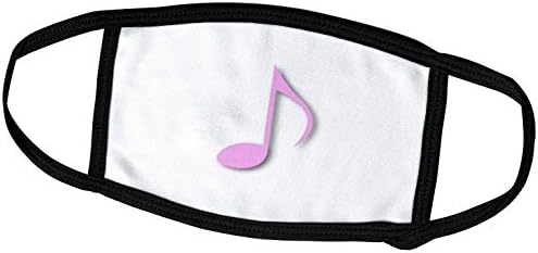 3Drose InspisitazStore Music Art Designs - Светло розова осма белешка Музичка белешка на бело - единечен музички квавер - маски за лице