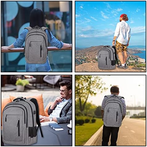 Ранец на лаптоп Веске за мажи, 17,3 инчи за патувања за патувања Студентите со книги со лаптоп, деловна работа отпорна на вода, секојдневен