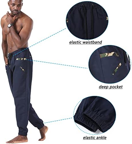 Менс модни атлетски џогери панталони - панталони со џемпери памучни панталони за панталони за мажи долги панталони