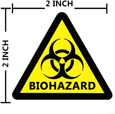 Налепници со тврда Капа, Етикети За Предупредување За Биоопасност За Лаборатории, Болници, Индустриски, 2 Инчи,500 Парчиња По Ролна