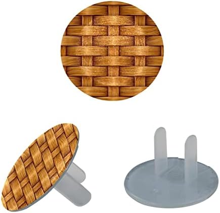 Излез приклучоци ги опфаќа електричните заштитни капаци за безбедносни капаци за приклучоци за домашно гроздобер дрвена текстурирана корпа ткаење