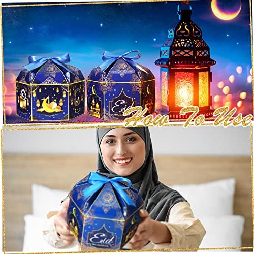 16 Парчиња Рамазан Еид Мубарак Третираат Кутии Рамазан Подарок Кутии Еид Мубарак Партија Фаворизира Украси Муслимански Рамазан Бонбони Добрите