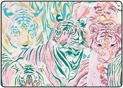 Ползи во затворен тепих играат мат животински тигри уметност пастел за дневна соба спална соба едукативна расадник под подрачје килими