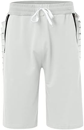 Bmisegm Машки шорцеви мажи лето модна обична цврста боја џеб исечени панталони панталони 7 -инчни шорцеви мажи