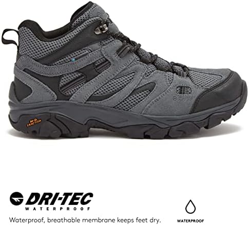 Hi-tec ravus wp средно водоотпорни чизми за пешачење за мажи, лесни чевли за трки за дишење на отворено
