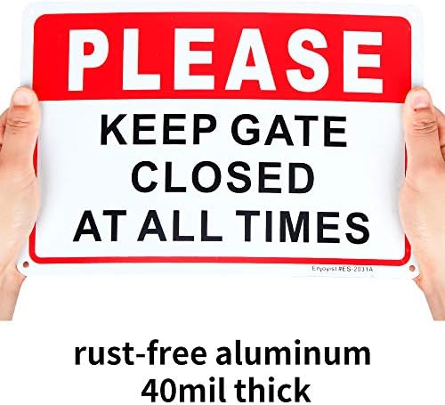 3-пакет Ве молиме чувајте ја портата затворена на сите времиња знак 10 x 7 .04 алуминиум рефлективен знак без 'рѓа без алуминиум-УВ