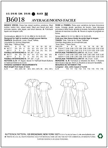 Модели на путер B6018E50 Шаблон за шиење на фустани за промашување, големина E5