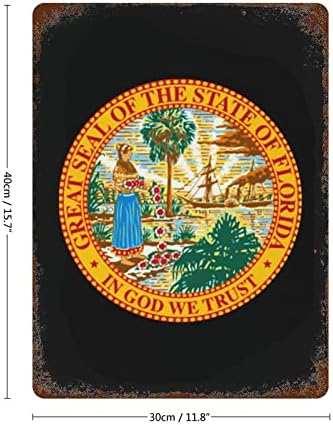 Државно знаме на Флорида, добредојде на калај знак гроздобер железо сликарство wallиден метал постер што виси плакета декорација смешни