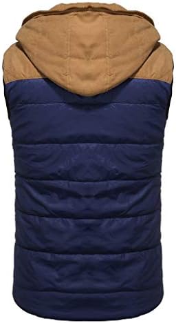 Listha padded памук елек Менс зимска качулка со палто без ракави, дебела топла топло