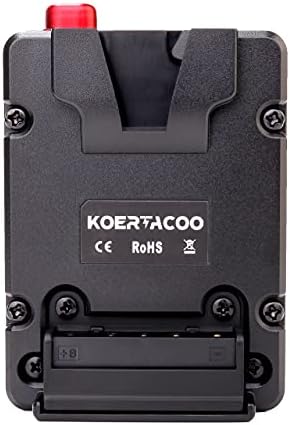 Koertacoo V-Mount заклучување на батеријата со кука за ремен и излез на D-Tap за напојување со DSLR камери, камери.