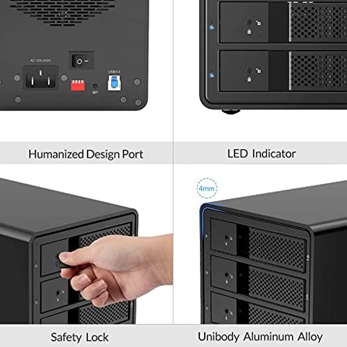 Walnuta Multi Bay 3,5 '' SATA до USB3 HDD докинг станица Единствена внатрешна моќност HDD куќиште алуминиум HDD случај