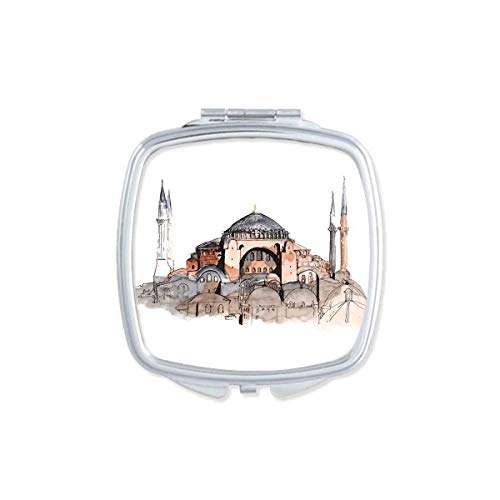 Турција Аја Софија Истанбул Огледало Пренослив Компактен Џеб Шминка Двострано Стакло