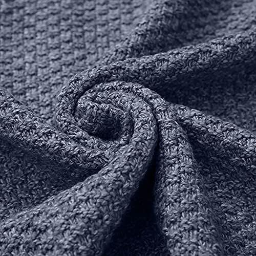 Машки кардиган џемпери шал јака цврста боја кабел плетено копче надолу џемпер