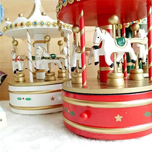 KLHHG Дрвена класична музичка музичка кутија за рингишпил симпатична Божиќна украси (боја: в, големина