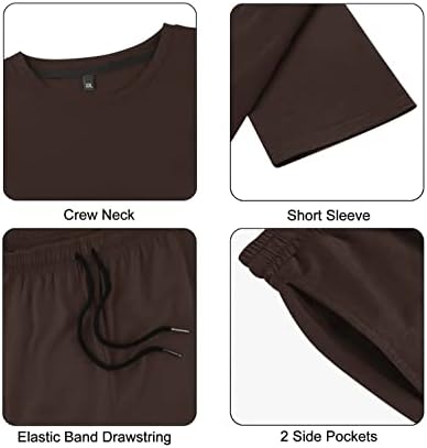 Уни Клау Менс Кратки комплети 2 парчиња облека модни летни патеки за обична кошула и шорцеви