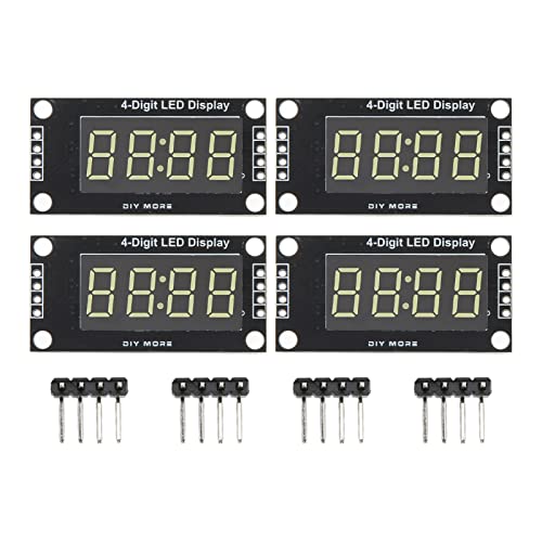 4 комплети дигитална цевка Модул за приказ LED дисплеј Дигитална цевка 4 цифра 7 модул на часовникот на сегментот TM1637 Drive Chip Tube Clock
