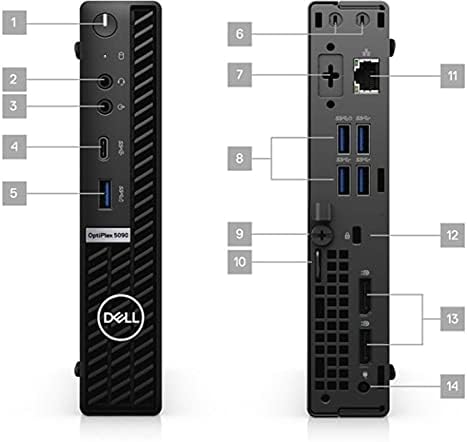 Dell Optiplex 5000 5090 Micro Tower Desktop | Core i7-512GB SSD - 8 GB RAM | 8 јадра @ 4,5 GHz - 10 -ти генерален процесор WIN 10 Pro