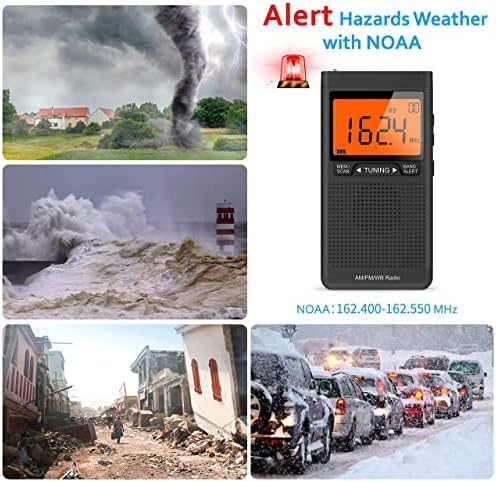 Преносно преносно радио со кратки бранови+NOAA Времето предупредување радио со најдобар прием, приклучок за слушалки за подарок,