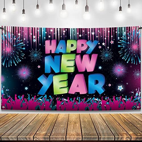 Xtralarge, среќна нова година банер | Нова година Банер за врата за Нова Година на партијата за забави 2023 | Нови години фото штанд реквизити
