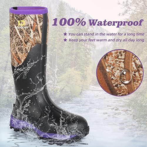 Дрикодни гумени чизми за жени со челик, 6 мм, пријатна водоотпорна водоотпорна чизми за дожд, лови чизми за работа на отворено од кал за жени