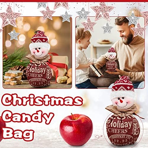 ihtha Божиќни украси Божиќна оригиналност торба за цртани филмови за цртани филмови, бонбони, Божиќна торба дома украси виножито украси