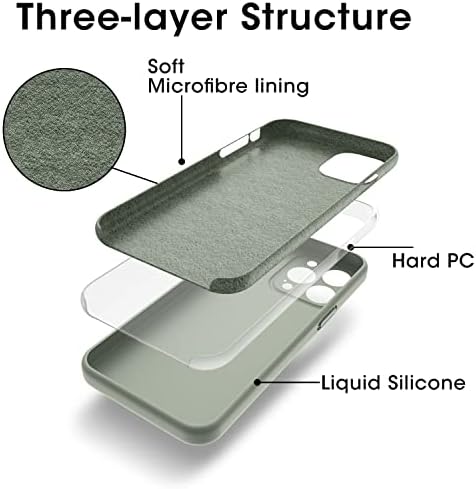 И се залага за iPhone 14 Pro Case, течен силиконски шок-огноотпорен тенок случај со мека микрофибер со мека микрофибер, лаптоп за