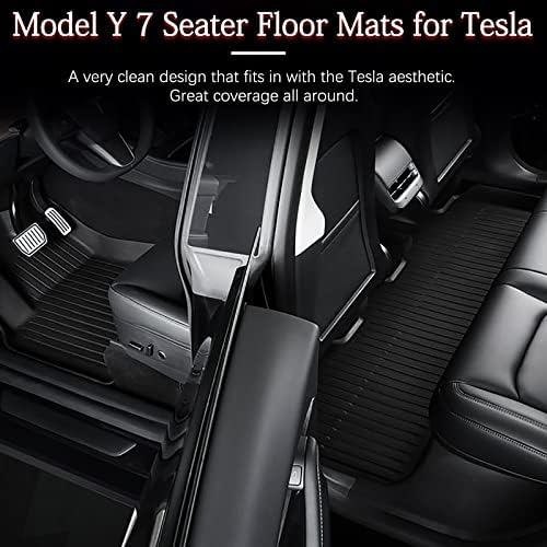Модел y подот душеци компатибилен со Tesla Model Y 7 Seater, 8PCS Tesla Сите душеци за временски услови, целосни поставени подни душеци