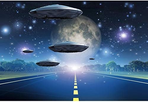 Dorcev 8x6ft NFO -позадина вселенски брод летање ноќна туѓа тематска забава позадина НЛО инвазија Земја научна фантастика Авантура тема