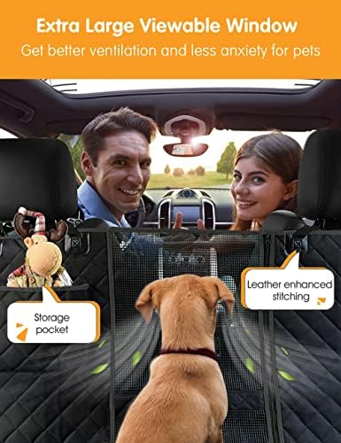 Nzonpet 4-во-1 кучен автомобил со седиште за кучиња, водоотпорен гребење кучиња хамак со голема мрежа, издржливо покритие на седиштето