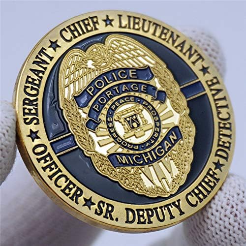 Американската Полиција Во Мичиген Основни Вредности Предизвик Монета Главен Наредник Подарок Златна Боја