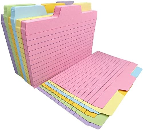 Индекс картички со табели, картички за делители на блиц картички од 252 парчиња бои, управувани со белешки со табулаторот за учење белешка
