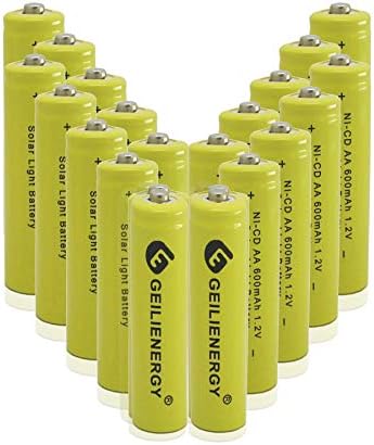 GEILIENERGY 20 Пакет Nicdter Батерии За Полнење За Соларни Светла со 12 Пакет NiCd AAA Батерии ЗА Полнење За Соларни Светла