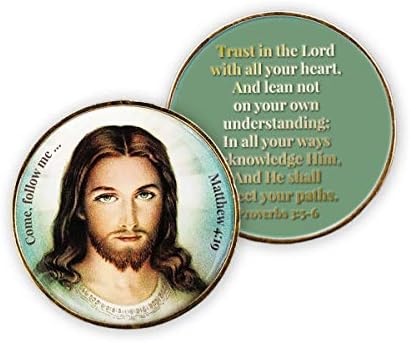 Светото Срце На Исус, Доверба Во Господ, Злато Раб Предизвик Монета, Изреки 3: 5-6 Подарок