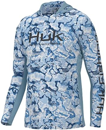 Huk Men's Icon x Moder Hoodie, риболов кошула со заштита од сонце