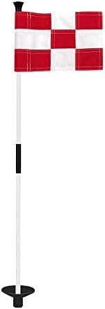 Kingtop Golf Flagstick Mini, ставајќи зелено знаме за двор, дизајн со 2 секции од 3 стапки, сет на знамиња за голф, 1-пакет