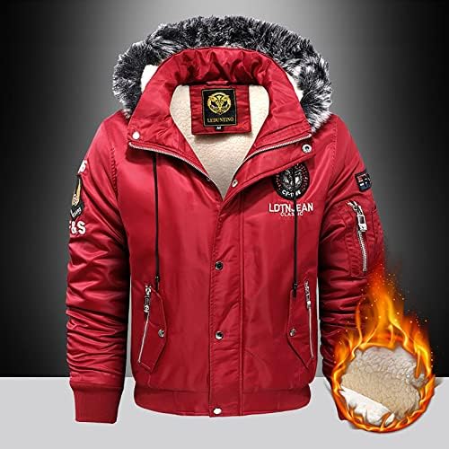 ADSSDQ плус големина јакна мажи со долга ракав случајна зимска надворешна удобна јакна тешка графичка топли дуксери