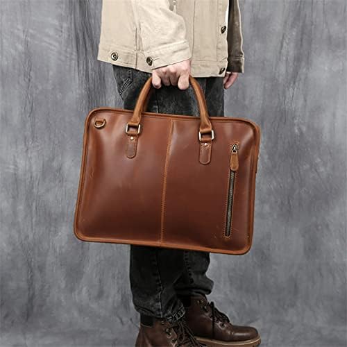 SLNFXC Оригинална кожа чанта за мажи, торба за машка чанта Машки лаптоп торби за рамо за мажи