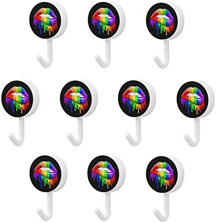 ЛГБТ геј гордост виножито усни 10 парчиња пластична кука симпатична wallидна кука клуч за кука за домашна кујна